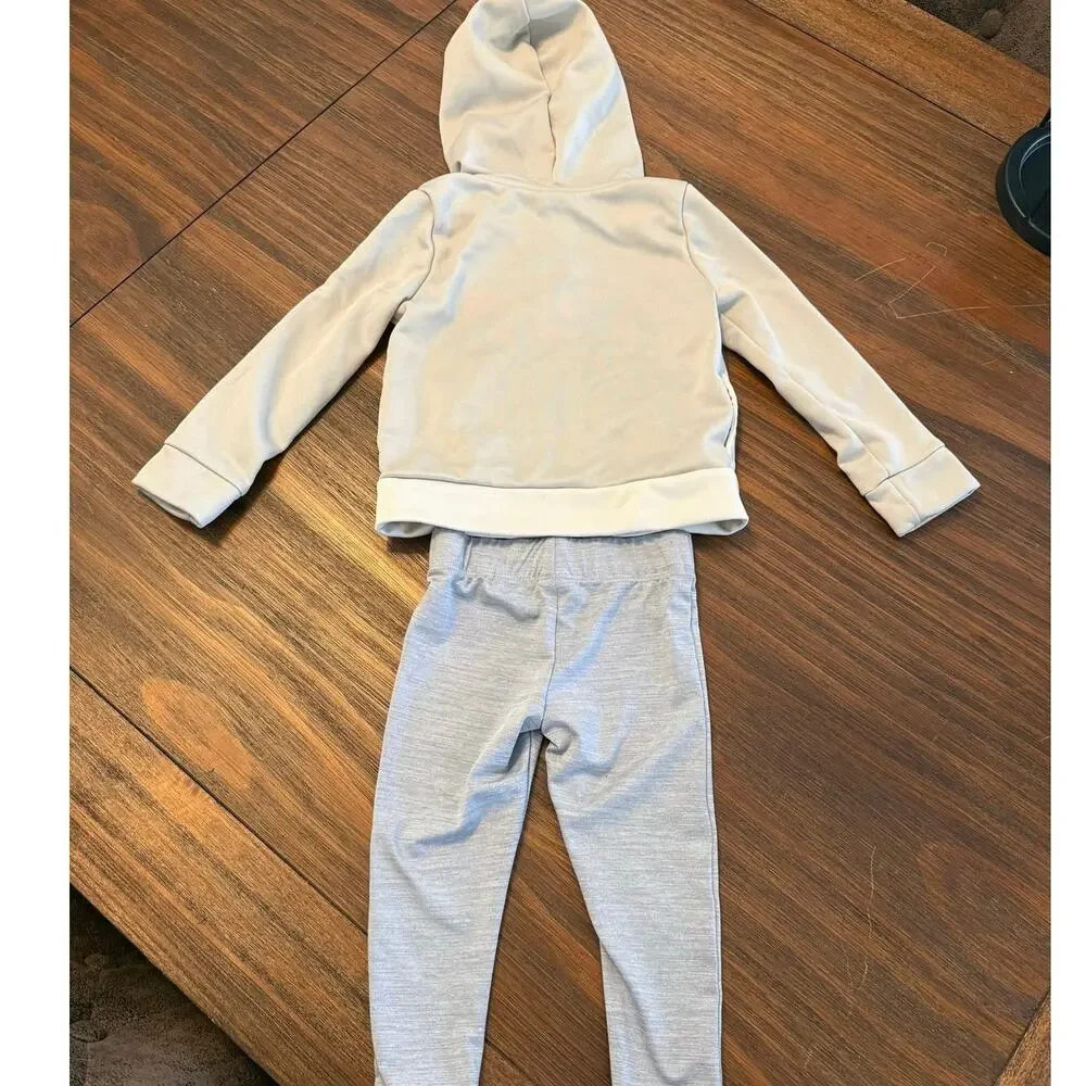 Puma Toddler Girls 2Pc Tracksuit Set Gray Pink Hoodie Leggings Activewear 2T - Picture 3 of 5
